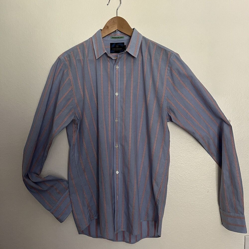 SCOTCH & SODA SHIRT AMSTERDAM COUTURE PARADISE OWN MEN'S SIZE L BLUE Red Stripe